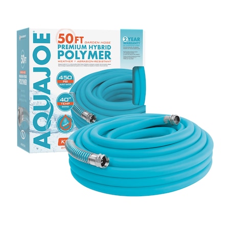 Aqua Joe 5/8 in ID x 50 ft L Water Hose, Hybrid-Polymer Tube AJPGH50-DWS